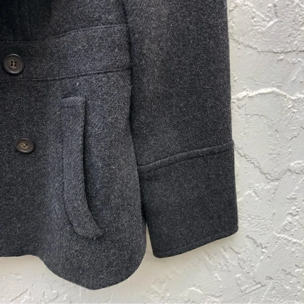 J. CREW Gray Wool Stadium Cloth Nello Gori Peacoat Jacket Blazer Double Breasted - Picture 5 of 8
